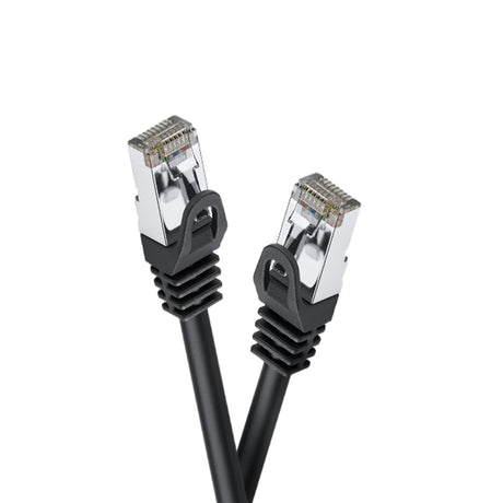 celexon CAT 6A S/FTP Patchkabel 0,5m Schwarz - Detail RJ45-Stecker