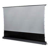 celexon CLR UST Kontrastleinwand II 100 Zoll schwarze Bodenleinwand - Schrägansicht ausgefahren