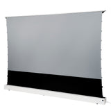 celexon CLR UST Kontrastleinwand II 100 Zoll weisse Bodenleinwand - Schrägansicht ausgefahren