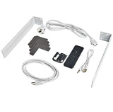 celexon Flexible motorischer Laser TV Auszug Weiß - Lieferumfang mit Fernbedienung, Kabeln und Montagewinkeln
