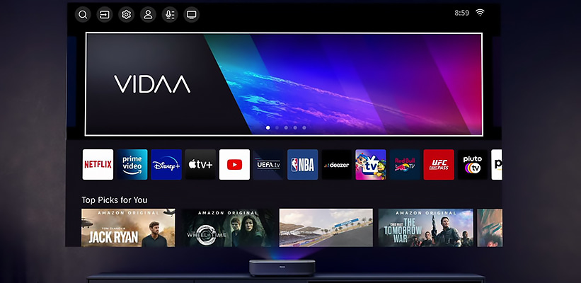 Hisense 100L9G-D12 Streaming App Auswahl