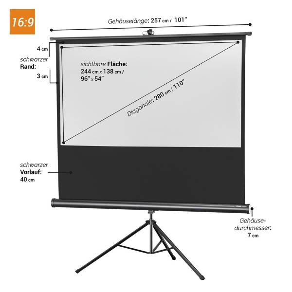 celexon Economy Mobile 244 x 138cm - 110" Stativleinwand