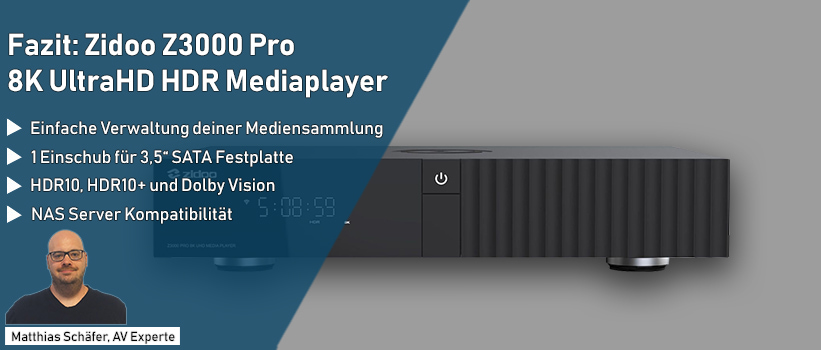 Zidoo Z3000 Pro Fazit