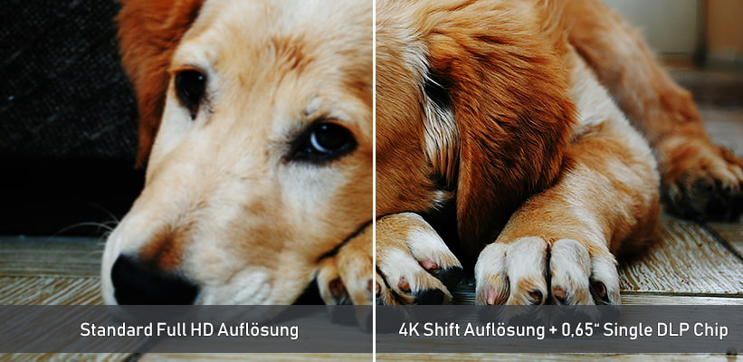 ViewSonic X1-4K Pro Bildvorteil Full HD gegen 4K