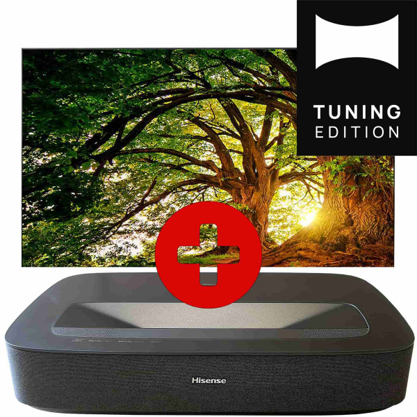 Set: Hisense PL2 + celexon BrightOnyx Rahmenleinwand | HEIMKINO.DE Tuning Edition