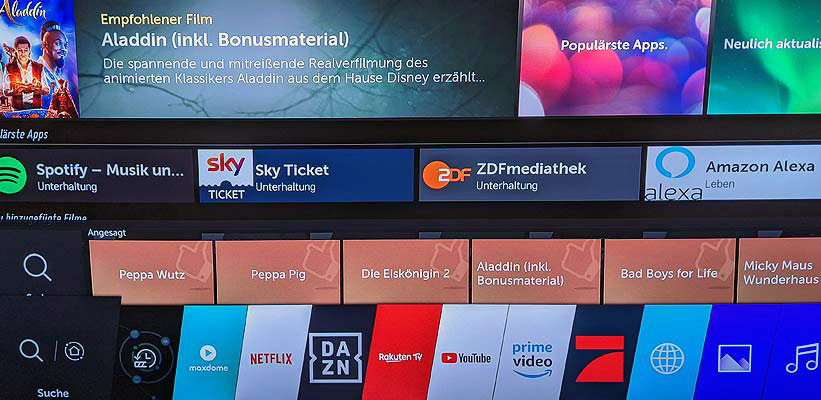 LG Forte Smart Streaming App Auswahl