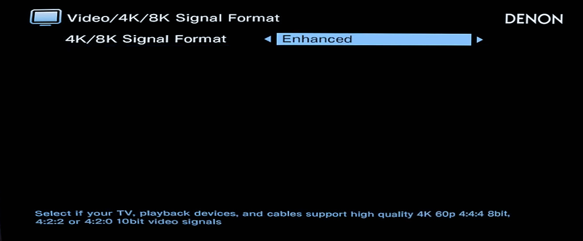 Enhanced 8K Signal Einstellung