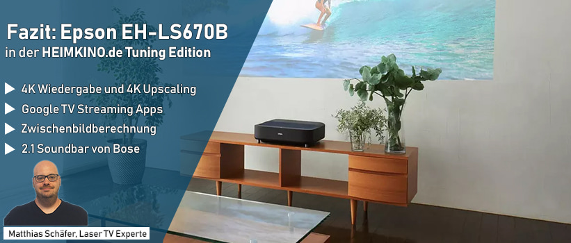Epson EH-LS670B Laser TV Ergebnis Fazit