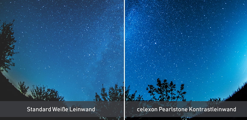 celexon Pearlstone Kontrastleinwand 120 Zoll Schwarzwert Verbesserung