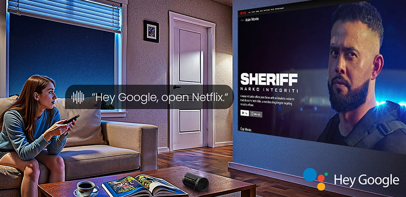 JMGO PicoPlay+ Streaming App Auswahl Google TV