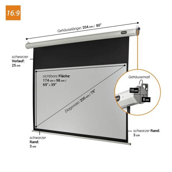 Celexon Leinwand Motor Economy 180 x 102 cm