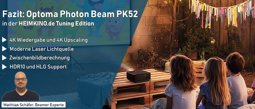 Optoma Photon Beam PK52 Beamer Test Fazit