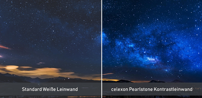 celexon Pearlstone Kontrastleinwand 90 Zoll Schwarzwert Verbesserung