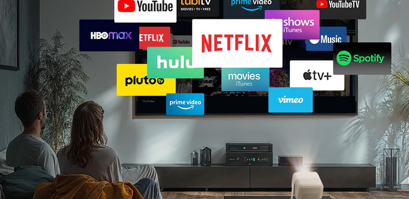 JMGO N1S Nano Streaming App Auswahl Google TV