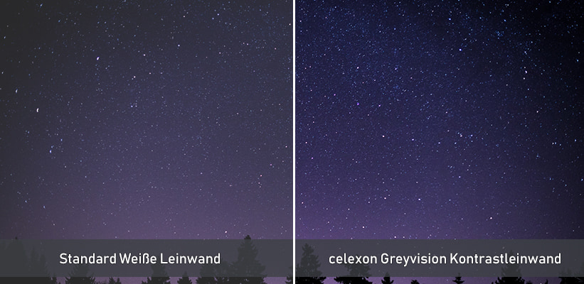 celexon Greyvision Kontrastleinwand 135 Zoll Schwarzwert Verbesserung