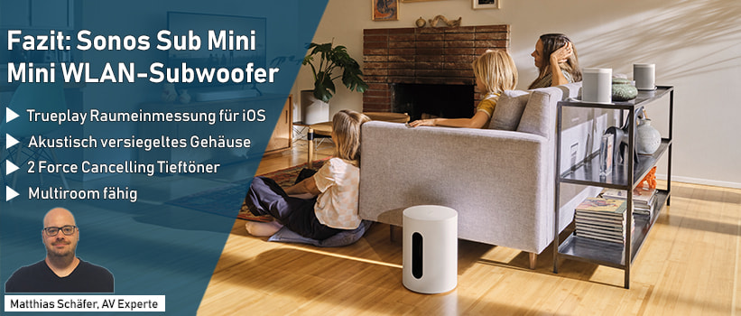 Sonos Sub Mini WLAN-Subwoofer Weiss Test Fazit
