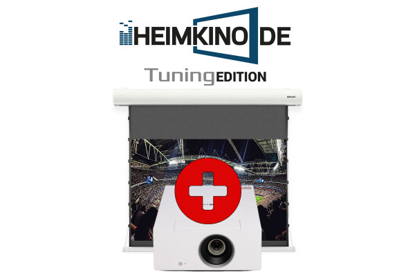 Set: LG HU710PW + celexon Slate Tension Motorleinwand | HEIMKINO.DE Tuning Edition