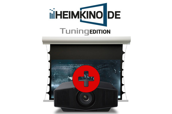 Set: Sony XW5000ES Schwarz + DELUXX Dayvision II Tension Motorleinwand | HEIMKINO.DE Tuning Edition