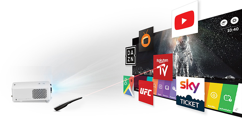 LG HF60LS Largo 2.0 Streaming Apps Auswahl