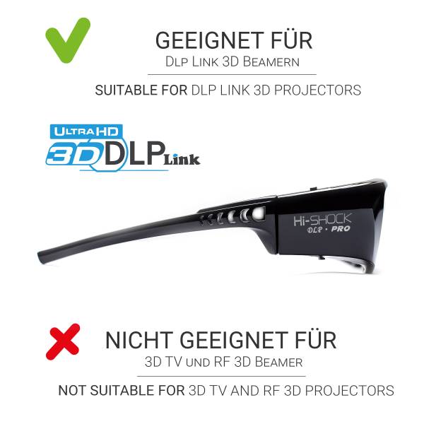 Hi-SHOCK Pro 7G Black Diamond - DLP Link 3D Brille mit Akku