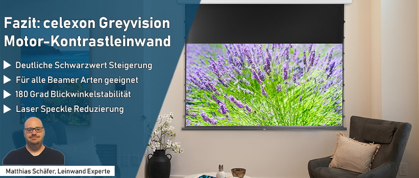 celexon Greyvision Kontrastleinwand 120 Zoll Fazit