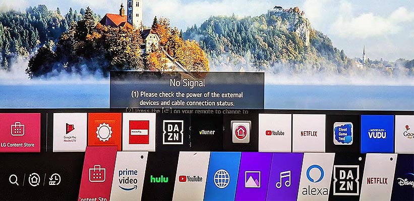 LG PF610P Streaming App Auswahl