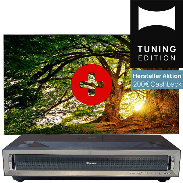Set: Hisense PX3-Pro TriChroma + celexon Bright Onyx UST Kontrastleinwand