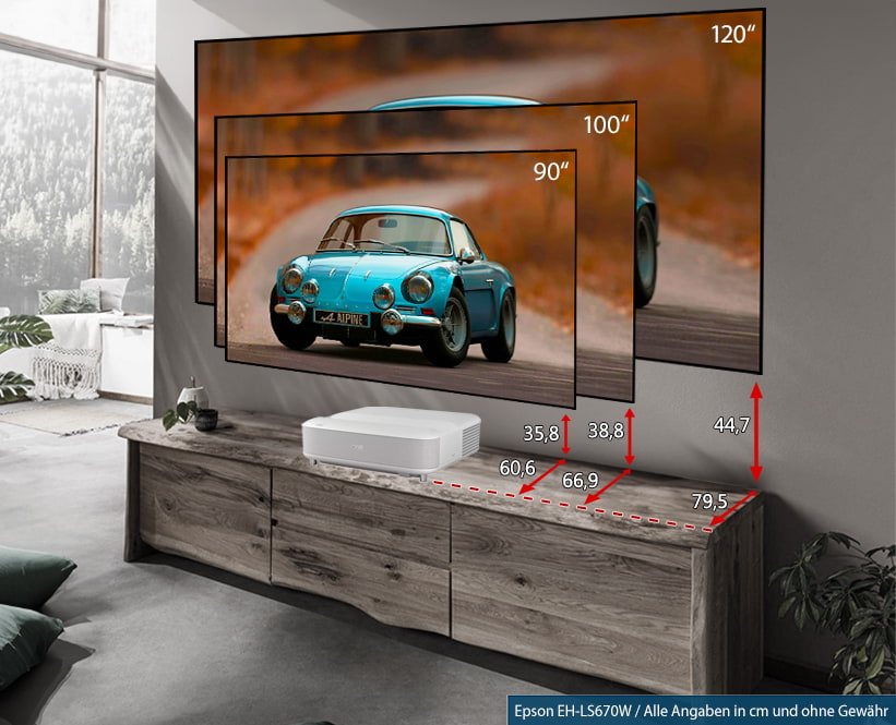 Epson LS670W Laser TV Ausrichtung Installation