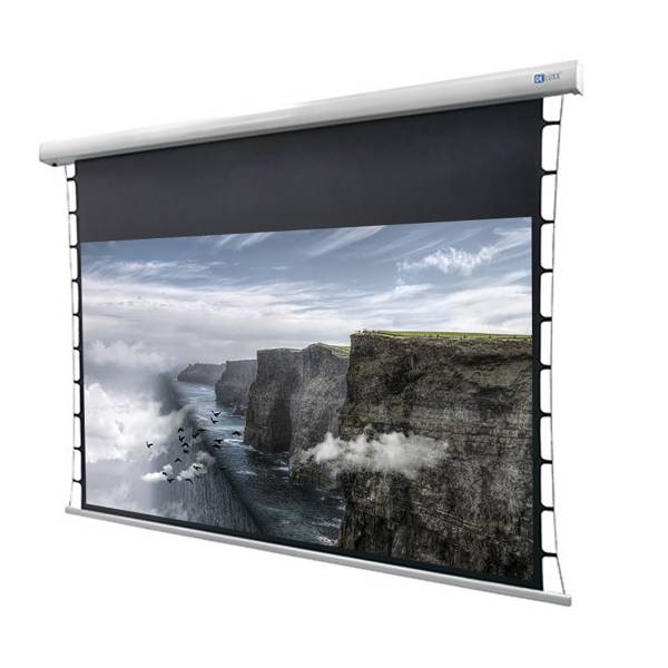 DELUXX Cinema Motorleinwand Tension 243 x 136cm, 110- 4k Pro Fibre MWHT