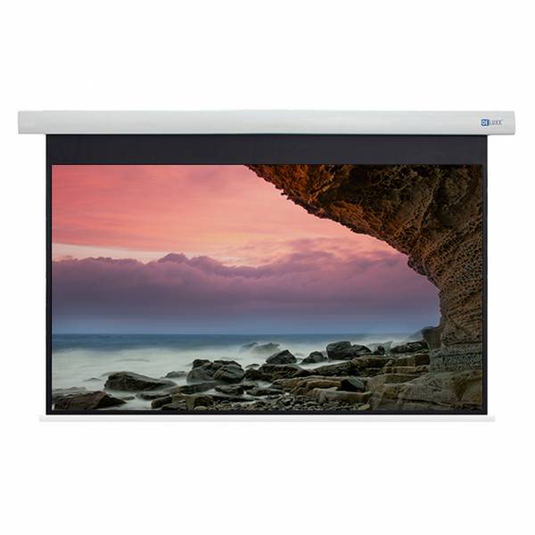 DELUXX Cinema Motorleinwand 243 x 136cm, 110 - 4K Fibre MWHT