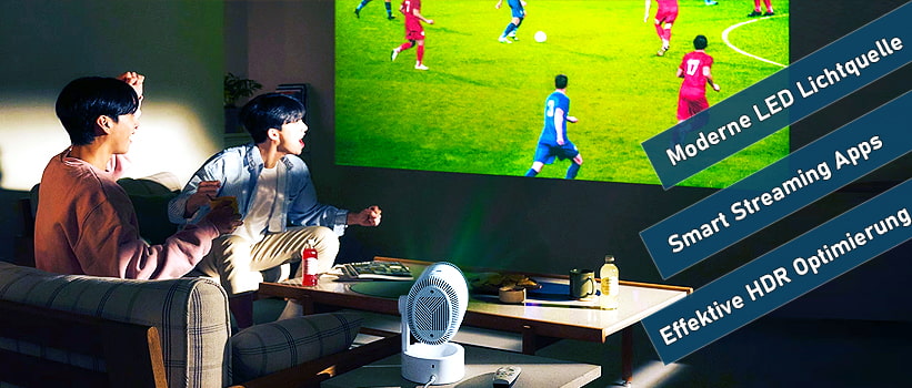 LG PU700R 4K LED Beamer Anwendung Fussball