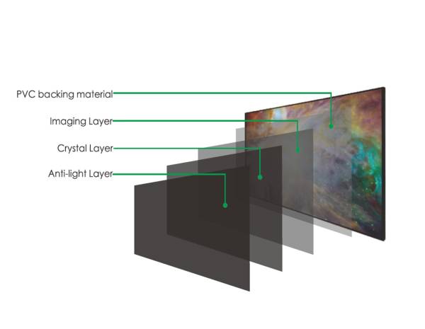100" DELUXX Darkvision SlimFrame Rahmenleinwand 221 x 124cm - B-Ware Platin