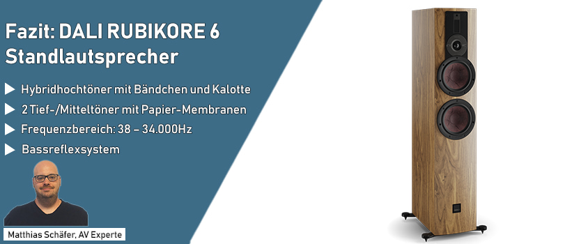 DALI RUBIKORE 6 Matt Walnuss Lautsprecher Test Fazit