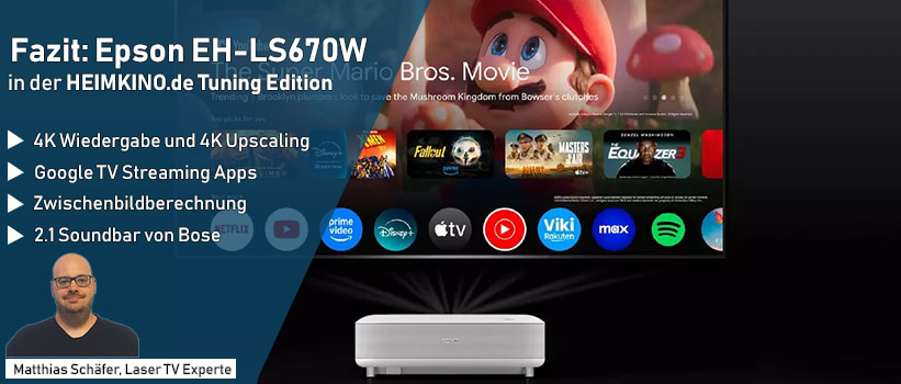 Epson LS670W Laser TV Ergebnis Fazit