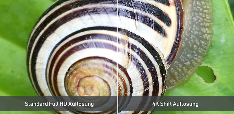 Optoma UHZ78LV 4K Shift Aufloesung gegen Full HD Aufloesung Vergleich Bildvorteil