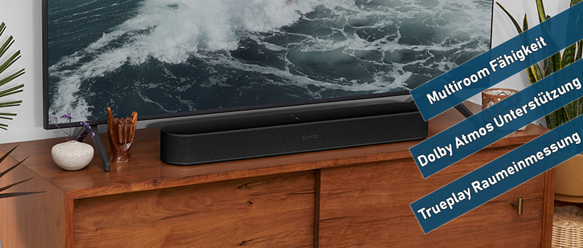 Sonos Beam Smarte Soundbar Schwarz Aufstellung