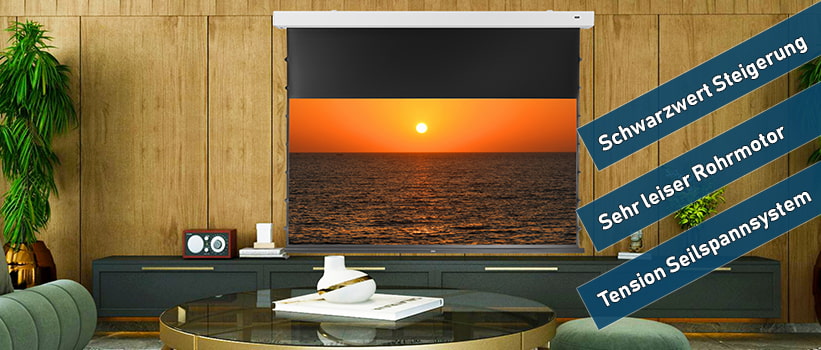 celexon Greyvision Kontrastleinwand 120 Zoll Installation Ambiente Mehrwerte