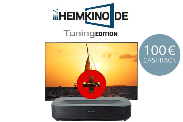Set: Hisense PL2 + celexon Fresnel UST Rahmenleinwand | HEIMKINO.DE Tuning Edition