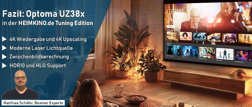 Optoma UZ38x Beamer Test Fazit