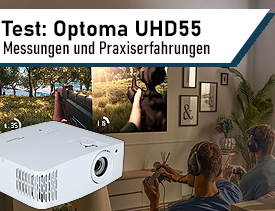 Kurzdistanz Beamer Test Optoma UHD55