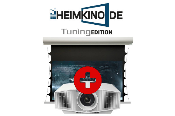 Set: Sony VPL-XW5000ES Weiß + DELUXX Dayvision II Tension Motorleinwand | HEIMKINO.DE Tuning Edition