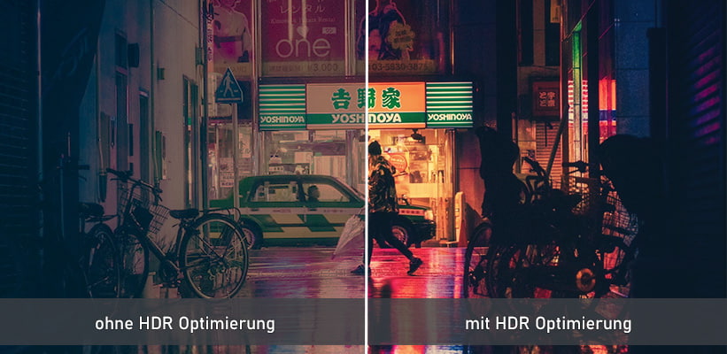 Optoma UHZ45 Kontrast Schwarzwert und HDR Vergleich