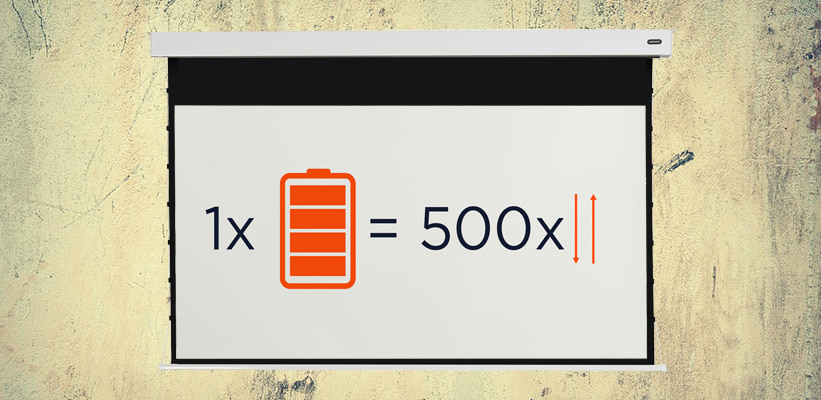 celexon Pearlstone Kontrastleinwand 90 Zoll wiederaufladbarer Leinwand Akku