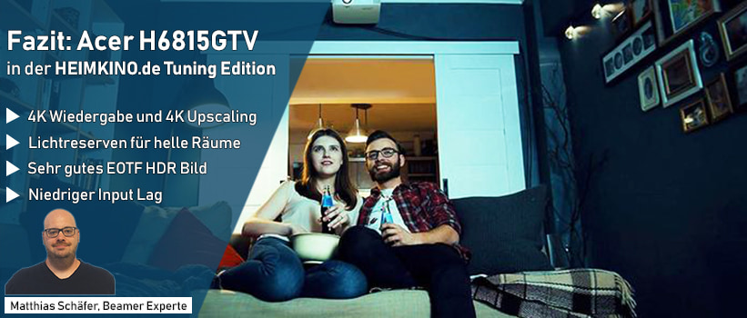 Acer H6815GTV Beamer Test Fazit
