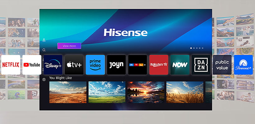 Hisense C3 TriChroma Streaming App Auswahl