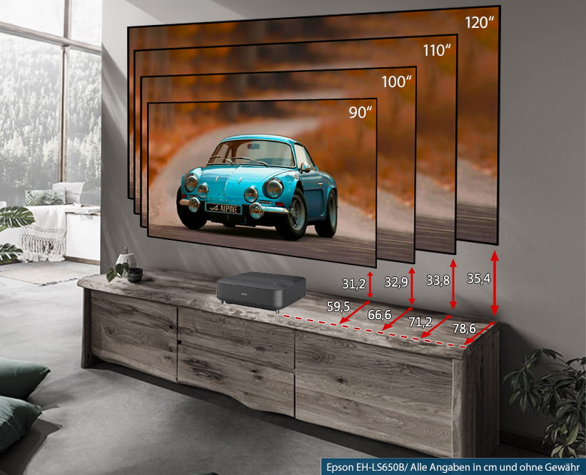Epson LS650B Laser TV Ausrichtung Installation