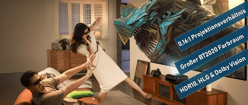 JMGO O2S Ultra Laser TV Integration Wohnzimmer