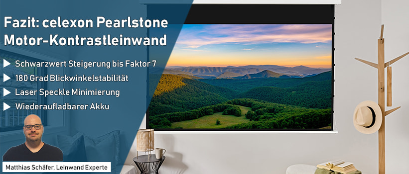 celexon Pearlstone Kontrastleinwand 110 Zoll Fazit