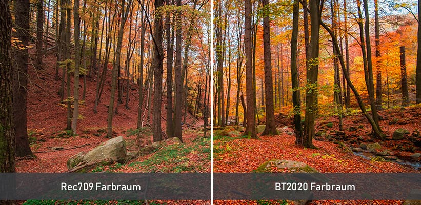 XGIMI Titan Noir Ultra Max BT2020 Farbraum versus Rec709 Farbraum Vergleich