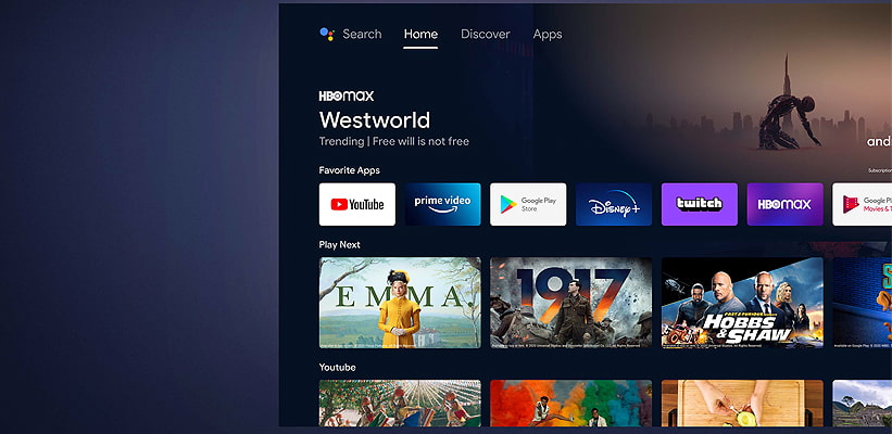 Hisense PX1-Pro Streaming App Auswahl